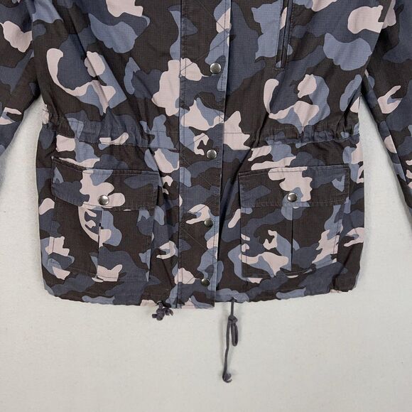 Banana Republic Jacket Womens Small Gray Blue Camo Anorak Utility Ripstop Army - Picture 3 of 15